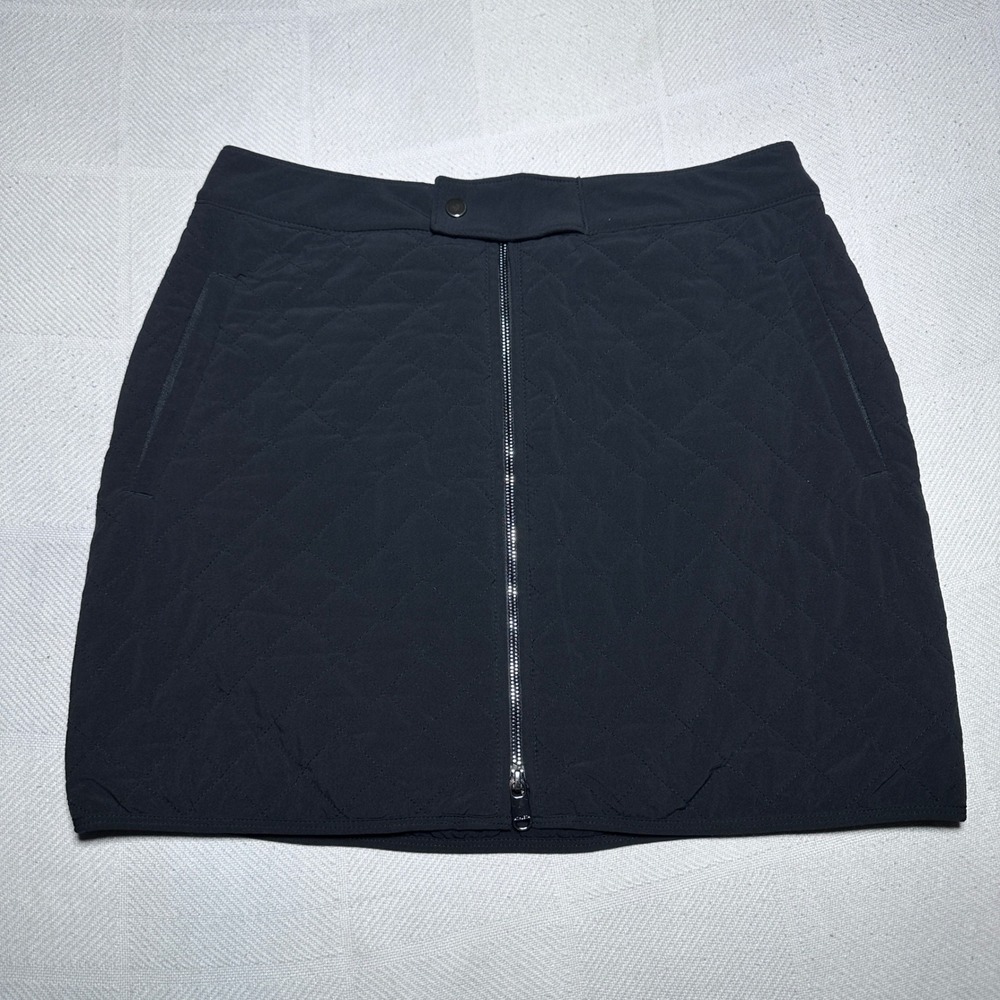Athleta Apres Ski Skirt Womens 12 Quilted Insulated Cold Weather Front Zip Mini
